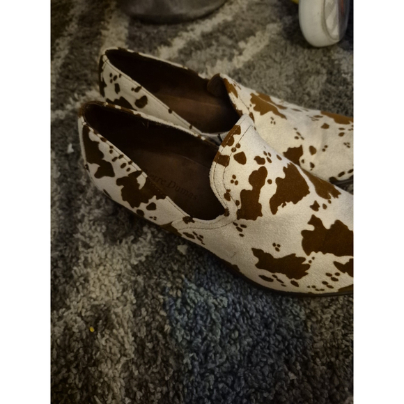 Pierre Dumas Cow Print Slip-on Mid-Heel Loafers New Women's Size 8 - Picture 4 of 6